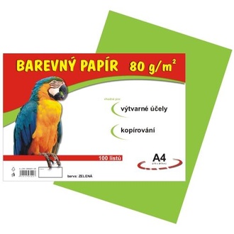 Papírenské zboží - papír pro výtvarnou výchovu A4/100/80g světle zelený