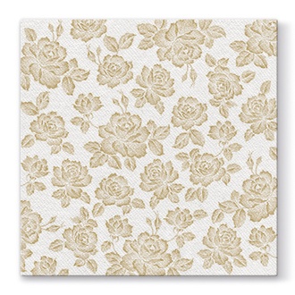 Papírenské zboží - Ubrousky PAW AIRLAID L 40x40cm Subtle Roses Gold[50 ks]