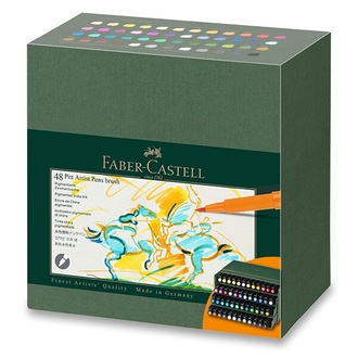 Papírenské zboží - Popisovač Faber-Castell 167192 Pitt Artist Pen Brush studio box, 48 ks