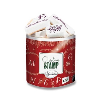 Papírenské zboží - Razítka Aladine Creative Stamp - Vánoční abeceda, 54 ks