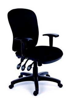 Papírenské zboží - Manažerská židle, textilní, černá základna, MaYAH, "Comfort", černá