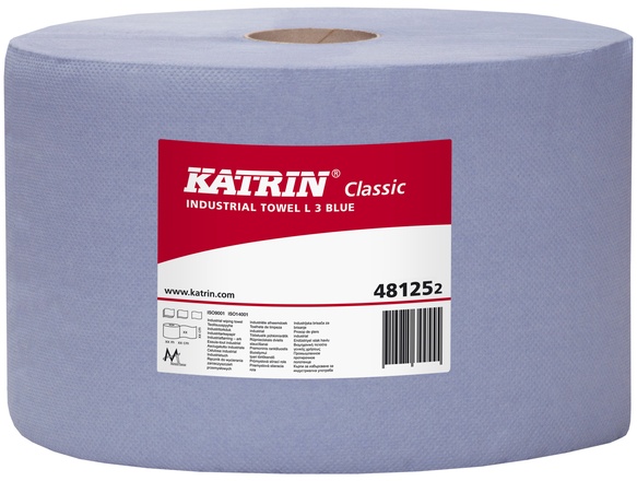 Papírenské zboží - Průmyslová papírová utěrka KATRIN CLASSIC L 3-vrstv. 190m -modrá, laminovaná