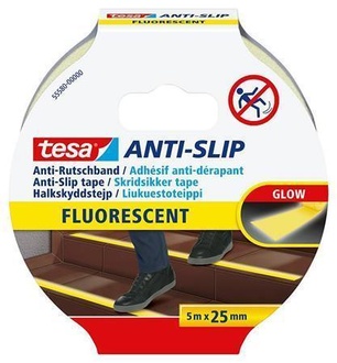 Papírenské zboží - Protiskluzová páska "Anti-Slip 55580", fluorescenční, 25 mm x 5m, TESA