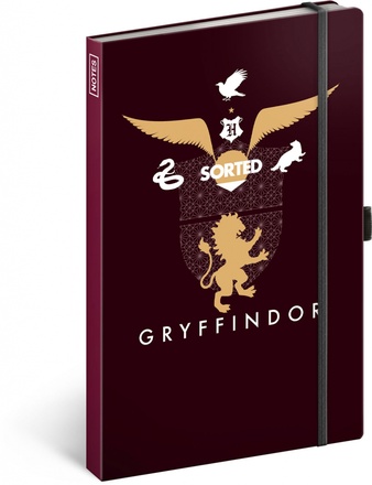 Papírenské zboží - Notes Harry Potter – Gryffindor, linkovaný, 13 × 21 cm