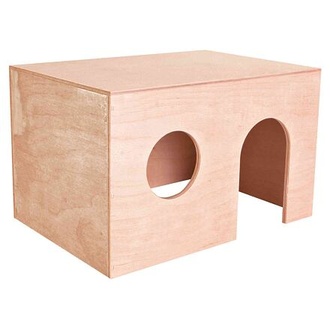 Papírenské zboží - Dřevěný domek pro morčata, rovná střecha 27 x 17 x 19 cm 