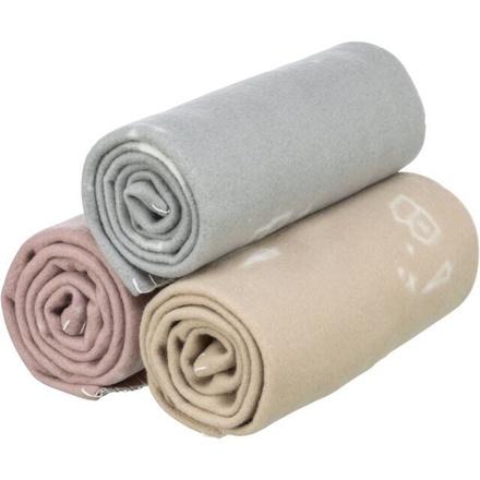 Papírenské zboží - Vánoční fleecová deka LILJA, mix barev (béžová, šedá, starorůžová)150 x 100 cm