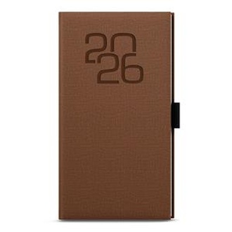 Papírenské zboží - Týdenní diář - Jakub - Fabric - kapesní - hnědá