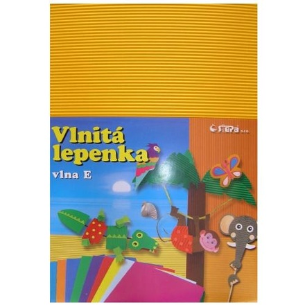 Papírenské zboží - Lepenka E-Welle 260g 34,5 x 24,5cm rovná-žlutá 10 listů