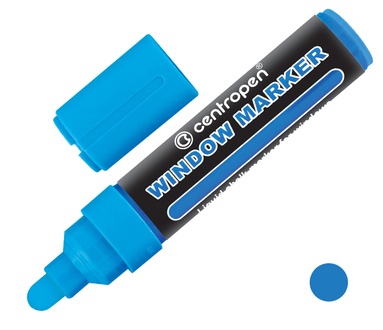 Papírenské zboží - Křídový fix na sklo Centropen JUMBO WINDOW 9121 modrý