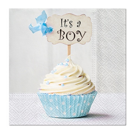 Papírenské zboží - Ubrousky PAW L 33x33 cm Blue Cupcake