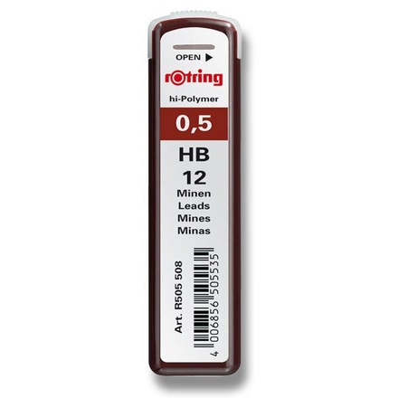 Papírenské zboží - Tuhy Rotring 0,5 mm, HB
