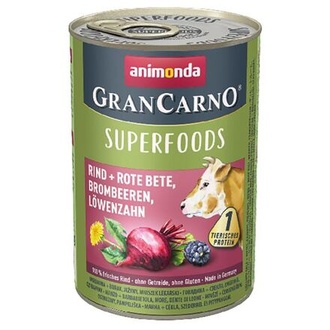 Papírenské zboží - GRANCARNO Superfoods hovězí,čv.řepa,ostružiny,pampeliška 400 g pro psy 