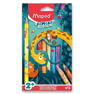 Papírenské zboží - Pastelky Maped Jumbo Jungle Fever 12 barev, trojhranné
