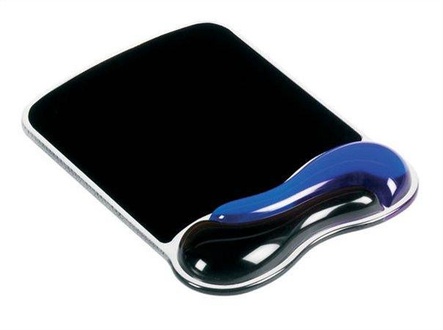 Papírenské zboží - Podložka pod myš s gelovou opěrkou zápěstí, KENSINGTON "DuoGel", černá/modrá
