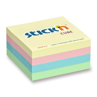 Papírenské zboží - Samolepicí bloček Hopax Stick’n Pastel Notes 76 × 76 mm, 400 listů