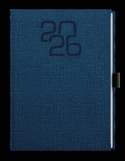 Papírenské zboží - Týdenní diář - Oskar - Fabric - A5 - modrá