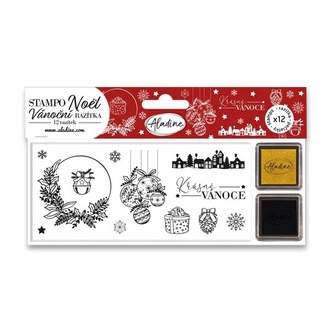 Papírenské zboží - Razítka Aladine Stampo Noël - Krásné Vánoce, 12 ks