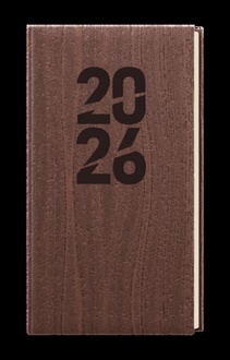 Papírenské zboží - Týdenní diář - Jakub - Wood - kapesní - hnědá