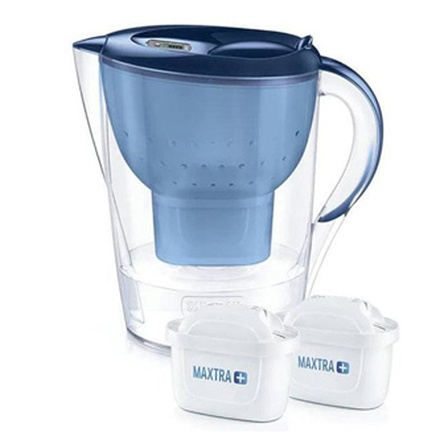 Papírenské zboží - Filtrační konvice (set) Marella XL, modrá, sklo, 3.5l, vč. 2 filtrů, Brita