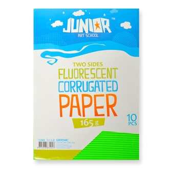 Papírenské zboží - Dekorační papír A4 Neon zelený vlnkový 165 g, sada 10 ks