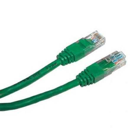 Papírenské zboží - UTP patchcord, Cat.5e, RJ45 M-1m, nestíněný, zelený, economy